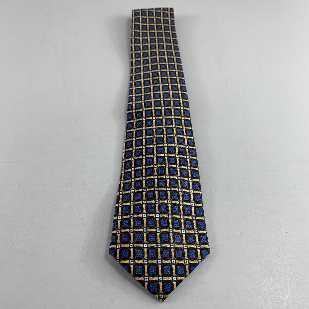 Bardelli Roma Blue / Yellow Checkered Men's Tie 3" x 56"
